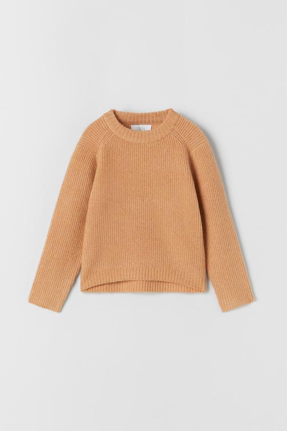 JERSEY PUNTO HALF CÁRDIGAN - Camel claro | ZARA Chile