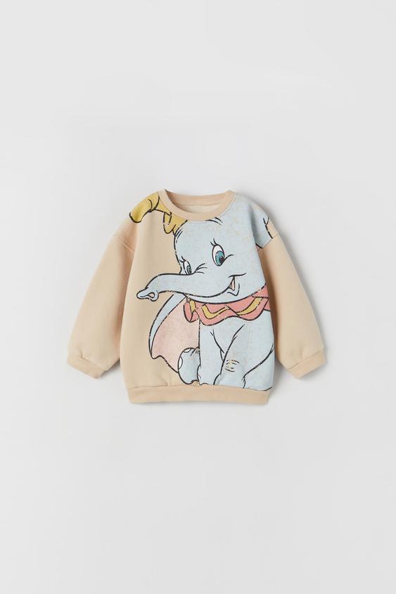 Dumbo C Disney Sweatshirt Beige Zara United States Dumbo C Disney Sweatshirt Beige Zara United States