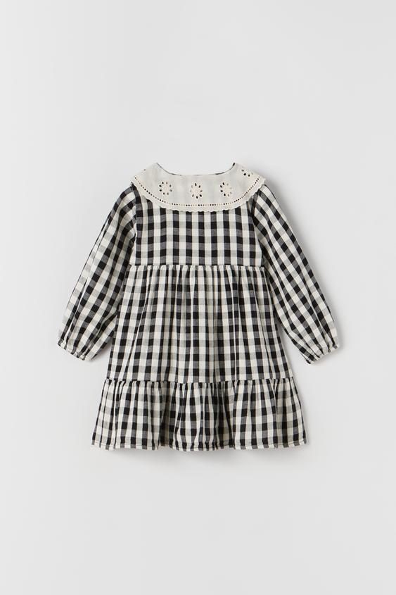 ギンガムチェック柄ワンピース ブラック Zara Japan 日本