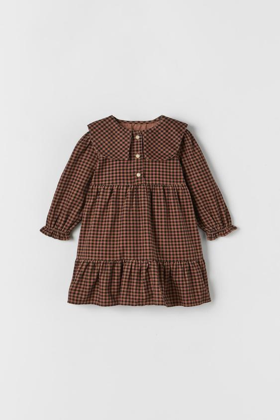 コーデュロイ ギンガムチェックワンピース カッパーレッド Zara Japan 日本