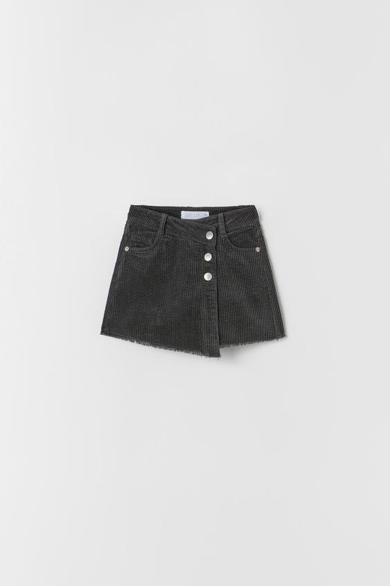 FALDA BERMUDA PANA - Gris antracita | ZARA Chile