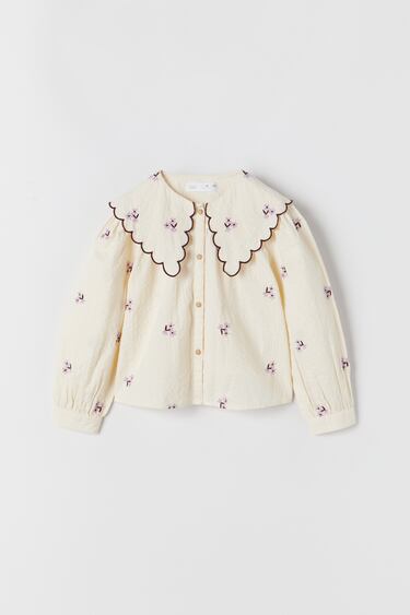 SHIRT WITH EMBROIDERED FLOWERS