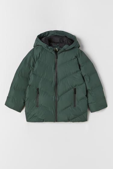 PUFFER COAT WITH THERMO-SEALED DETAIL
