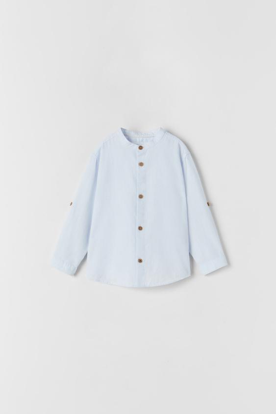 PLAIN SHIRT - Mid-blue | ZARA Australia