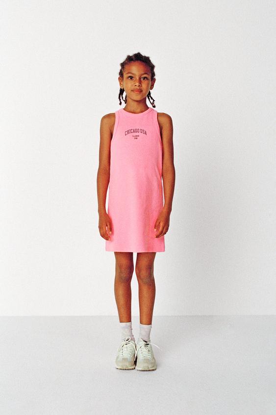 テキスト リブワンピース ピンク Zara Japan 日本 テキスト リブワンピース ピンク Zara Japan 日本