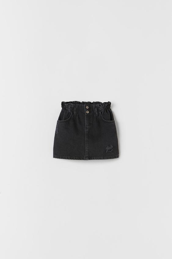 paper bag jean skirt