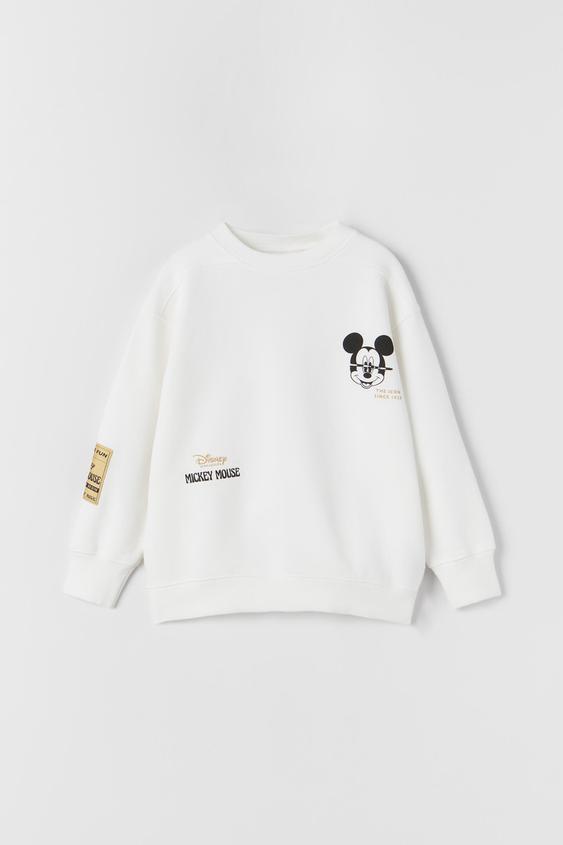 ミッキーマウス C ディズニー スウェットシャツ ホワイト Zara Japan 日本 ミッキーマウス C ディズニー スウェットシャツ ホワイト Zara Japan 日本