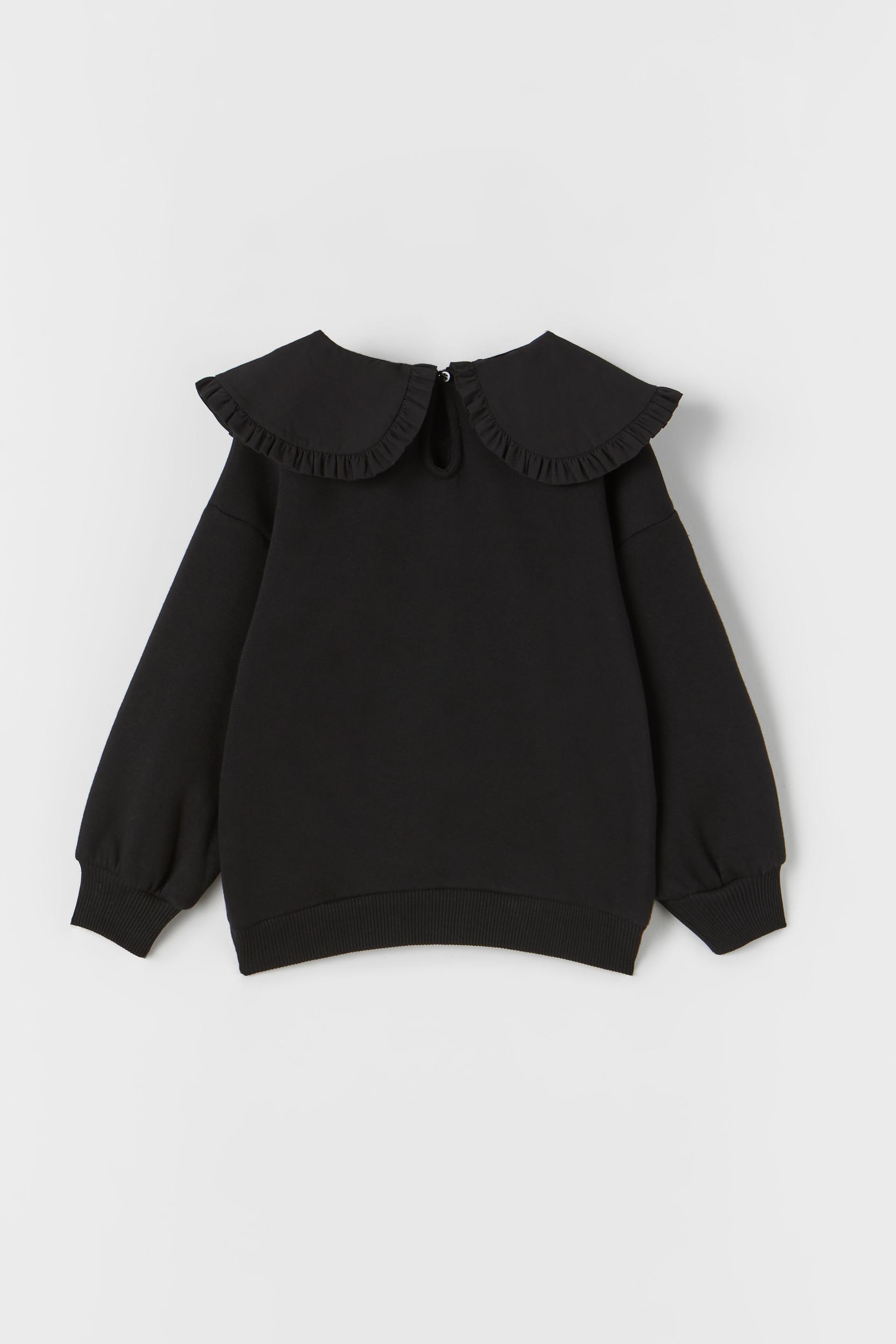 SUDADERA CUELLO ROMÁNTICO - Negro | ZARA España