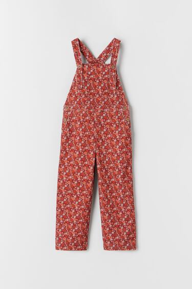 NEEDLECORD FLORAL DUNGAREES