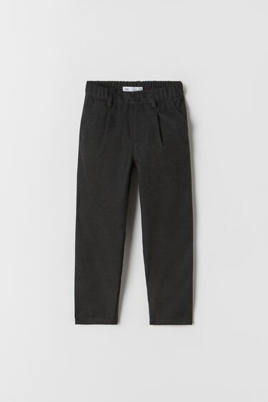TEXTURED DARTED TROUSERS