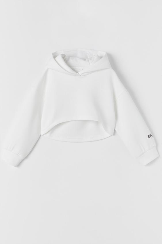 SUDADERA CROP KEEP ACTIVE - Crudo | ZARA Chile