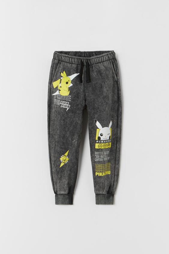 アシッドウォッシュ ピカチュウ ポケモン C ニンテンドー パンツ ブラック Zara Japan 日本 アシッドウォッシュ ピカチュウ ポケモン C ニンテンドー パンツ ブラック Zara Japan 日本