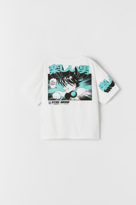 ANIME T-SHIRT - Oyster White | ZARA 