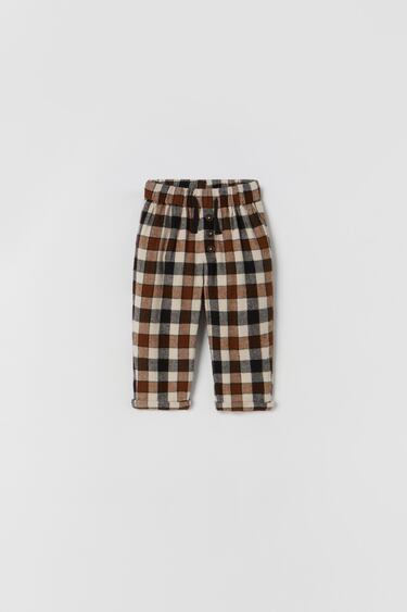 CHECKED TROUSERS WITH LINING