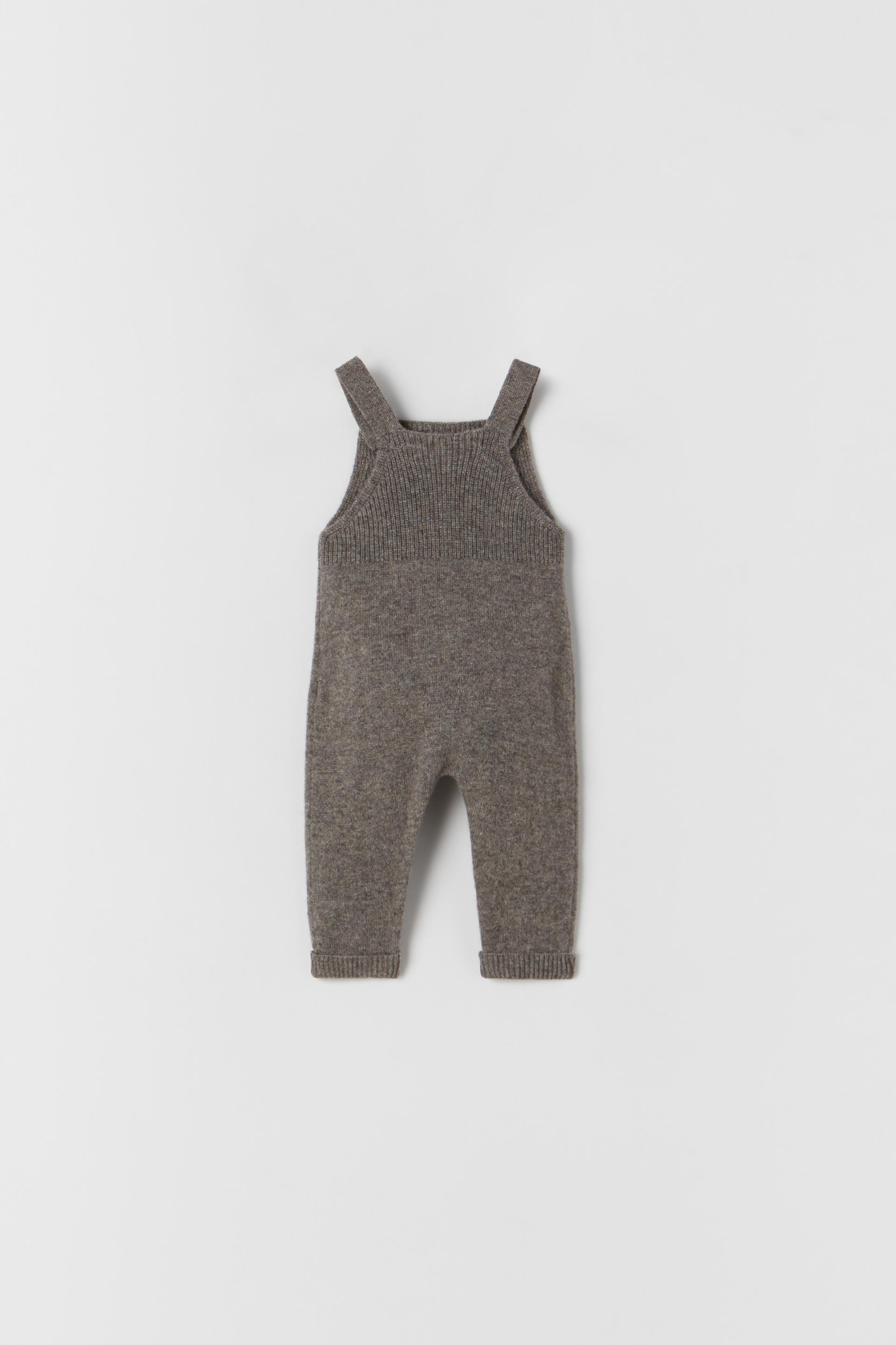 CASHMERE KNIT OVERALLS - taupe brown