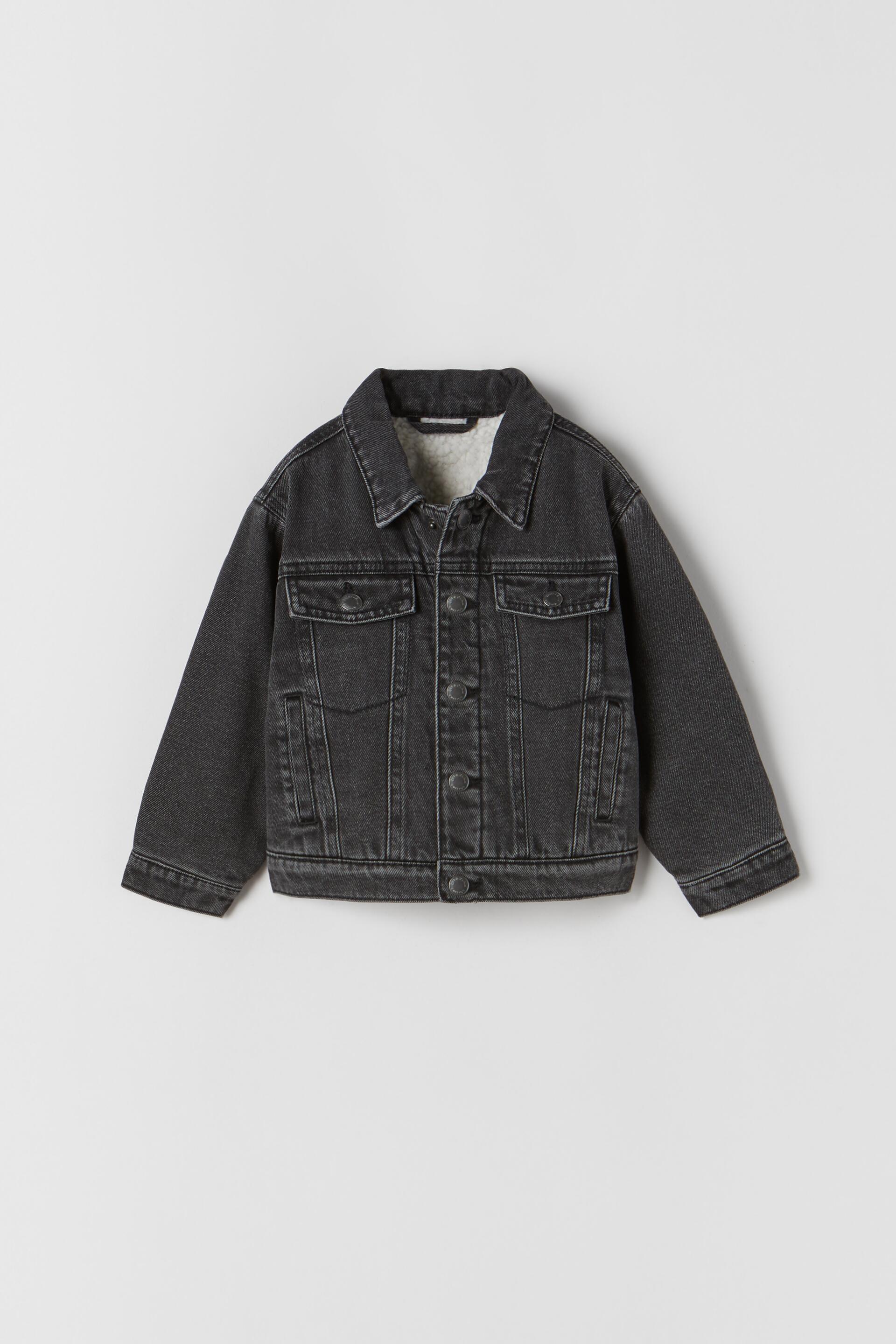 Denim Jacket With Faux Shearling Black Zara Spain Denim Jacket With Faux Shearling Black Zara Spain
