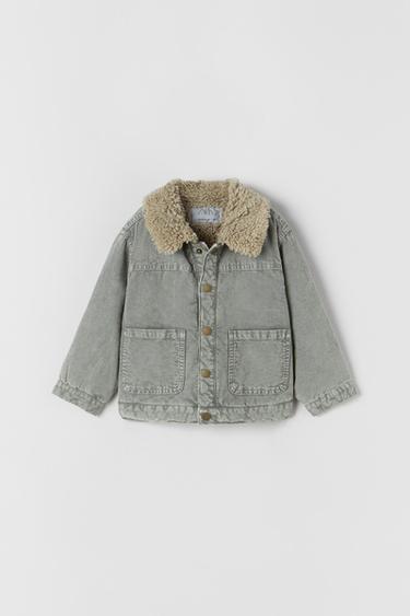 FADED CORDUROY JACKET WITH FAUX