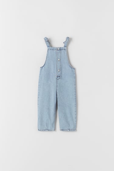DENIM DUNGAREES WITH BOWS
