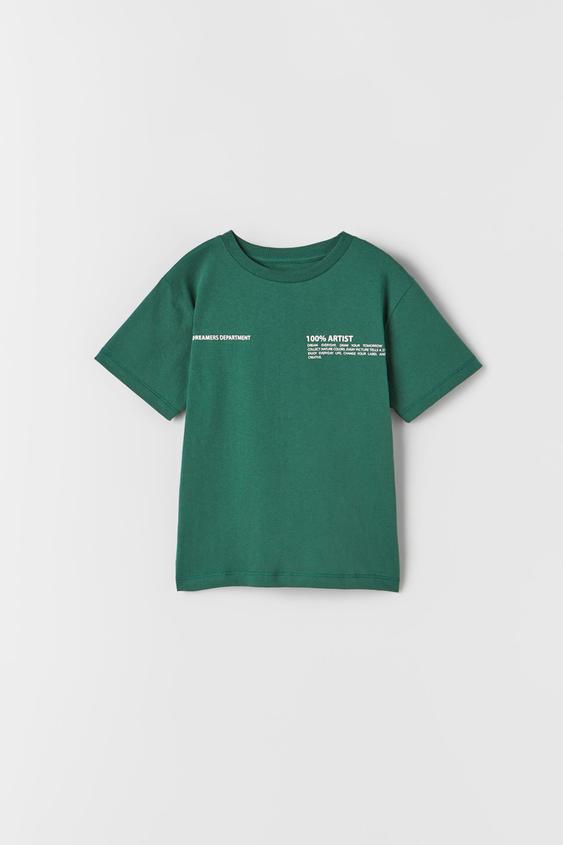 SLOGAN T-SHIRT - Green | ZARA Australia