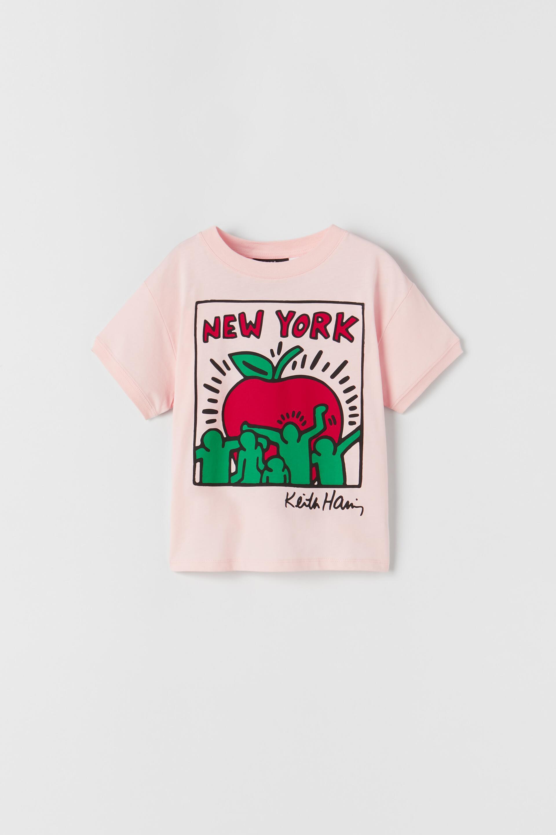 Keith Haring T Shirt Pastel Pink Zara United States Keith Haring T Shirt Pastel Pink Zara United States