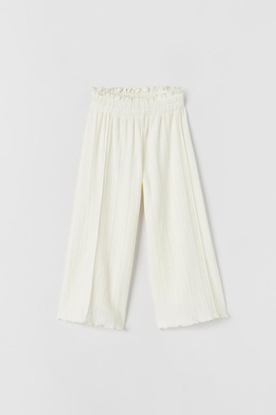 WAVY RIBBED TROUSERS - Ecru | ZARA 