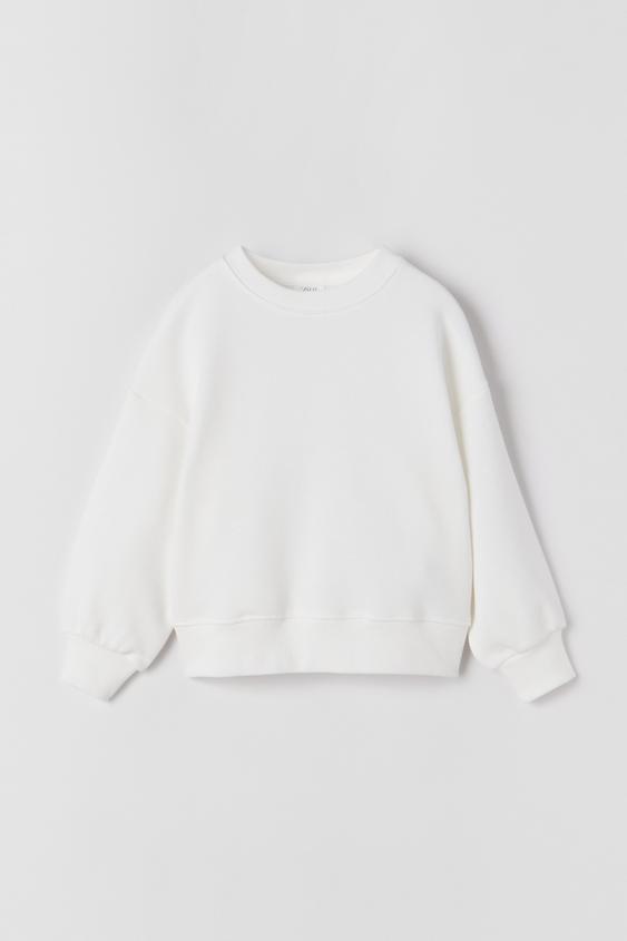 zara white sweatshirt