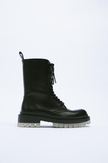 zara leather booties