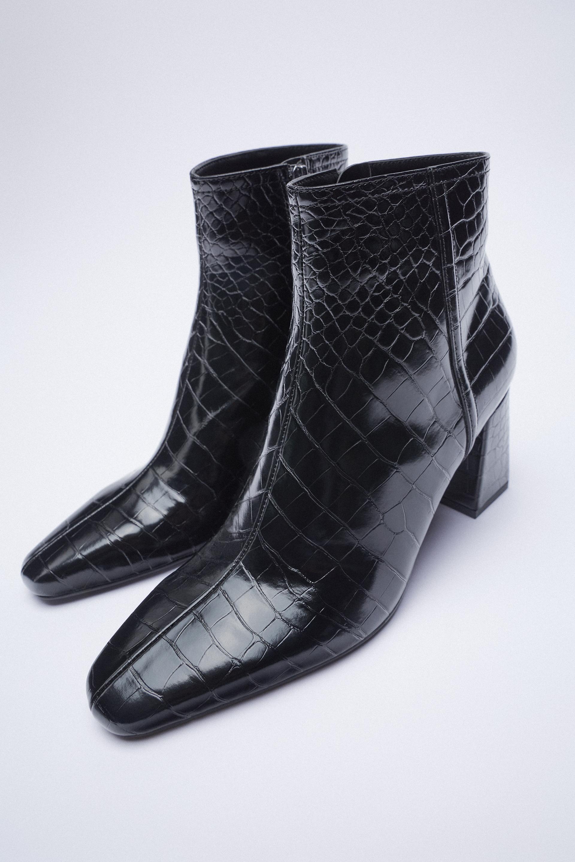 zara snake print boot