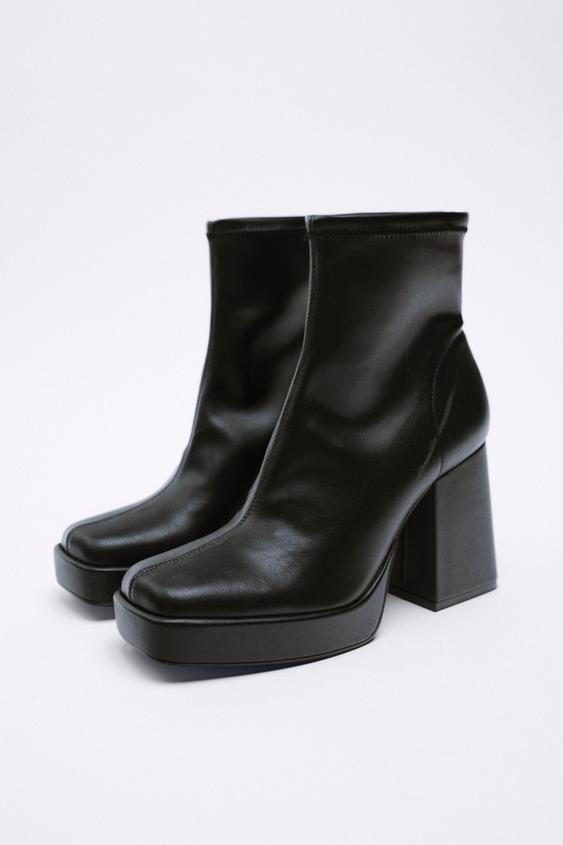 BOTÍN PLATAFORMA ELÁSTICO - Negro | ZARA Chile