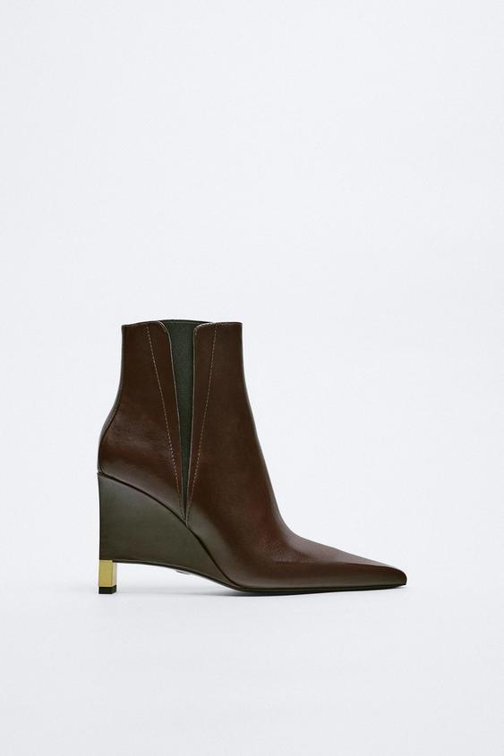zara ankle boots leather