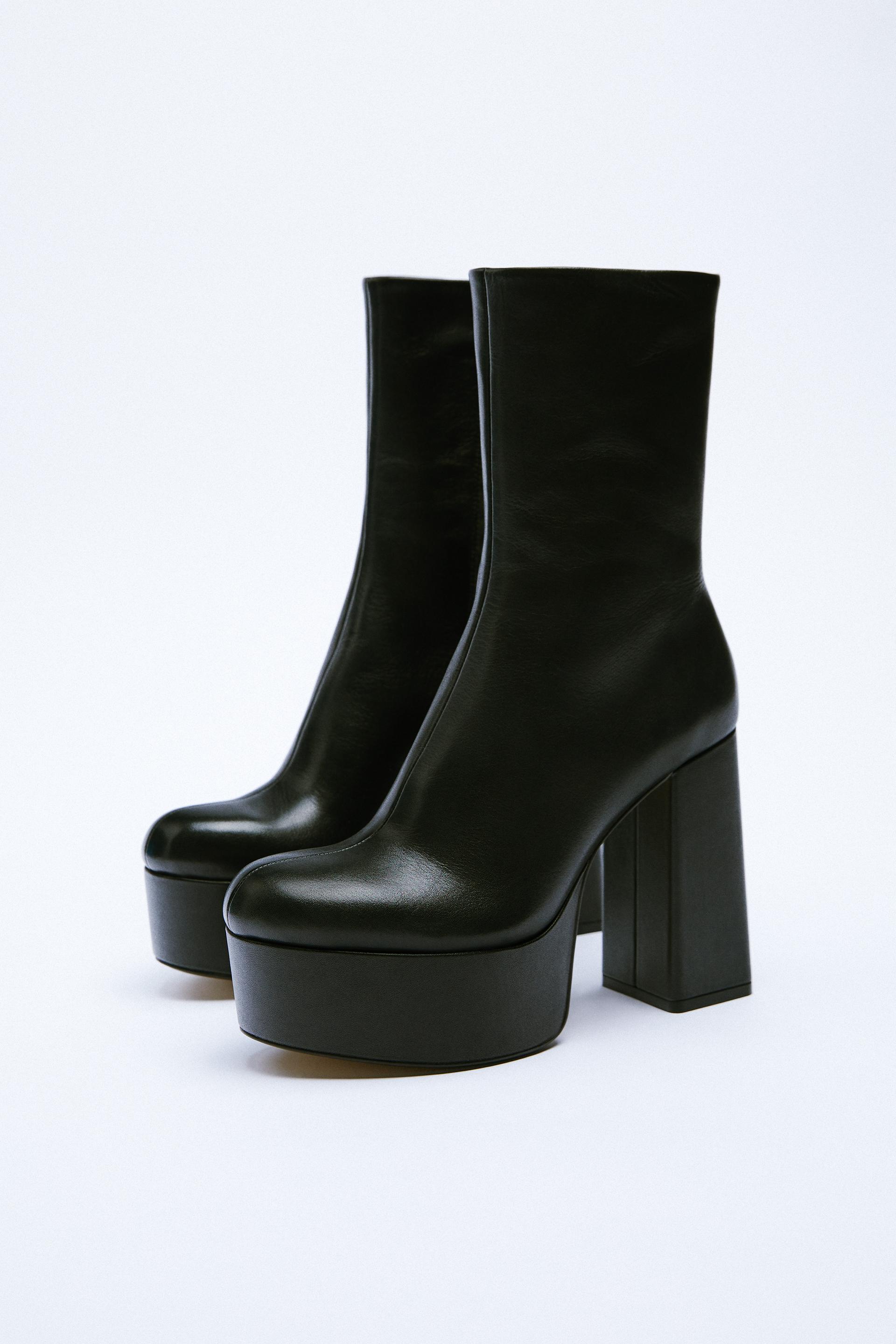 zara block heel boots
