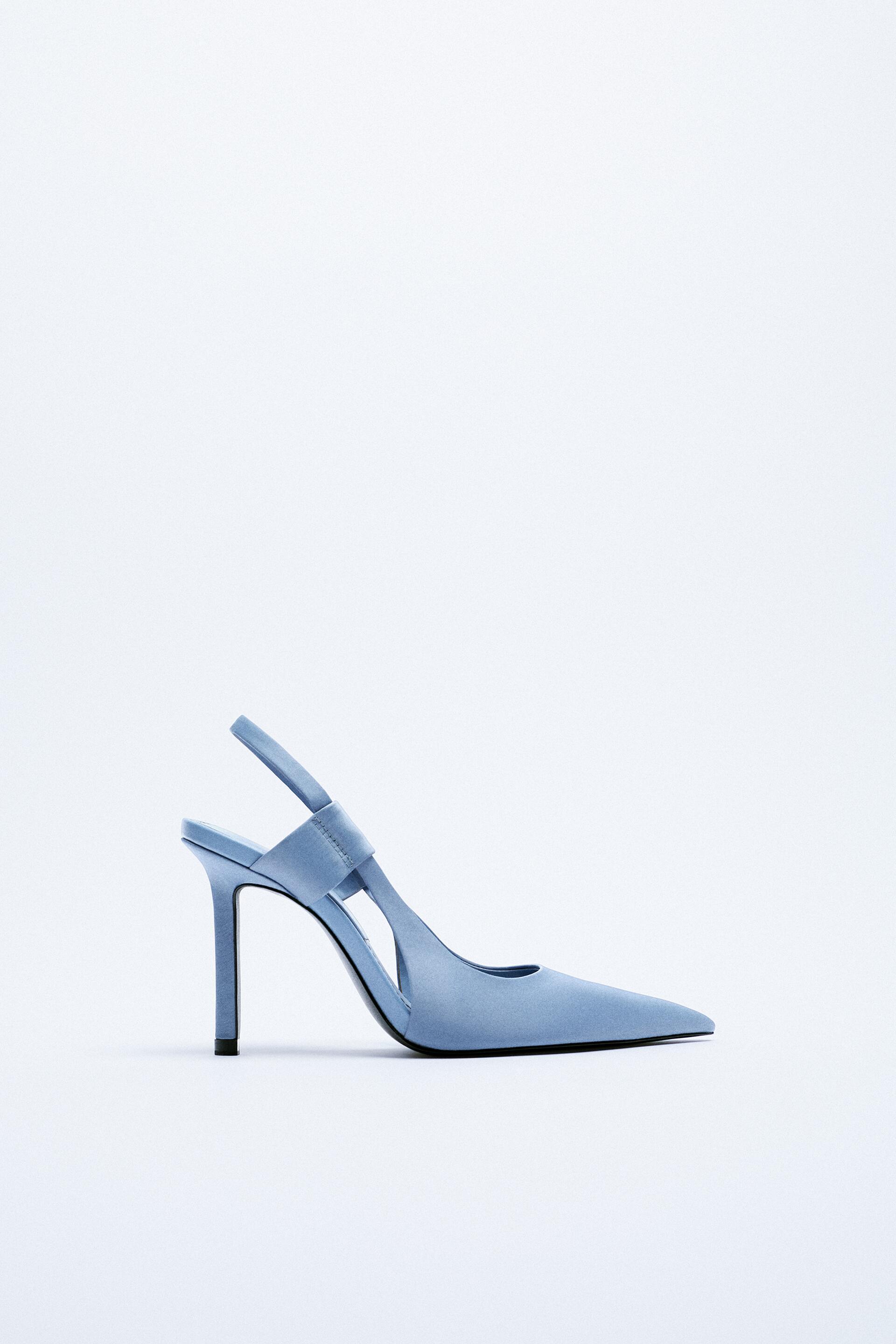light blue slingback shoes