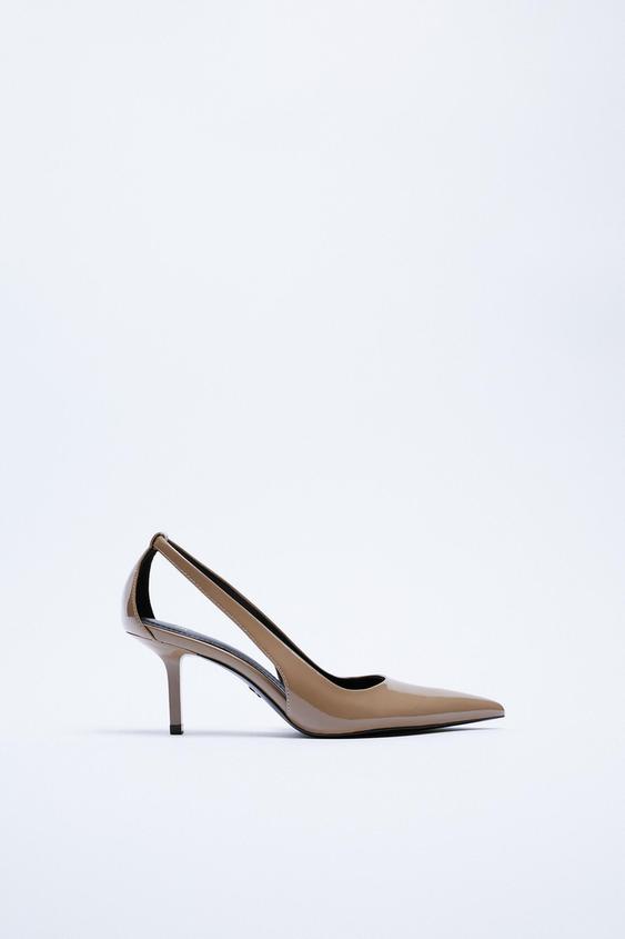 ZAPATO TACÓN ABERTURAS - Marrón Camel | ZARA España