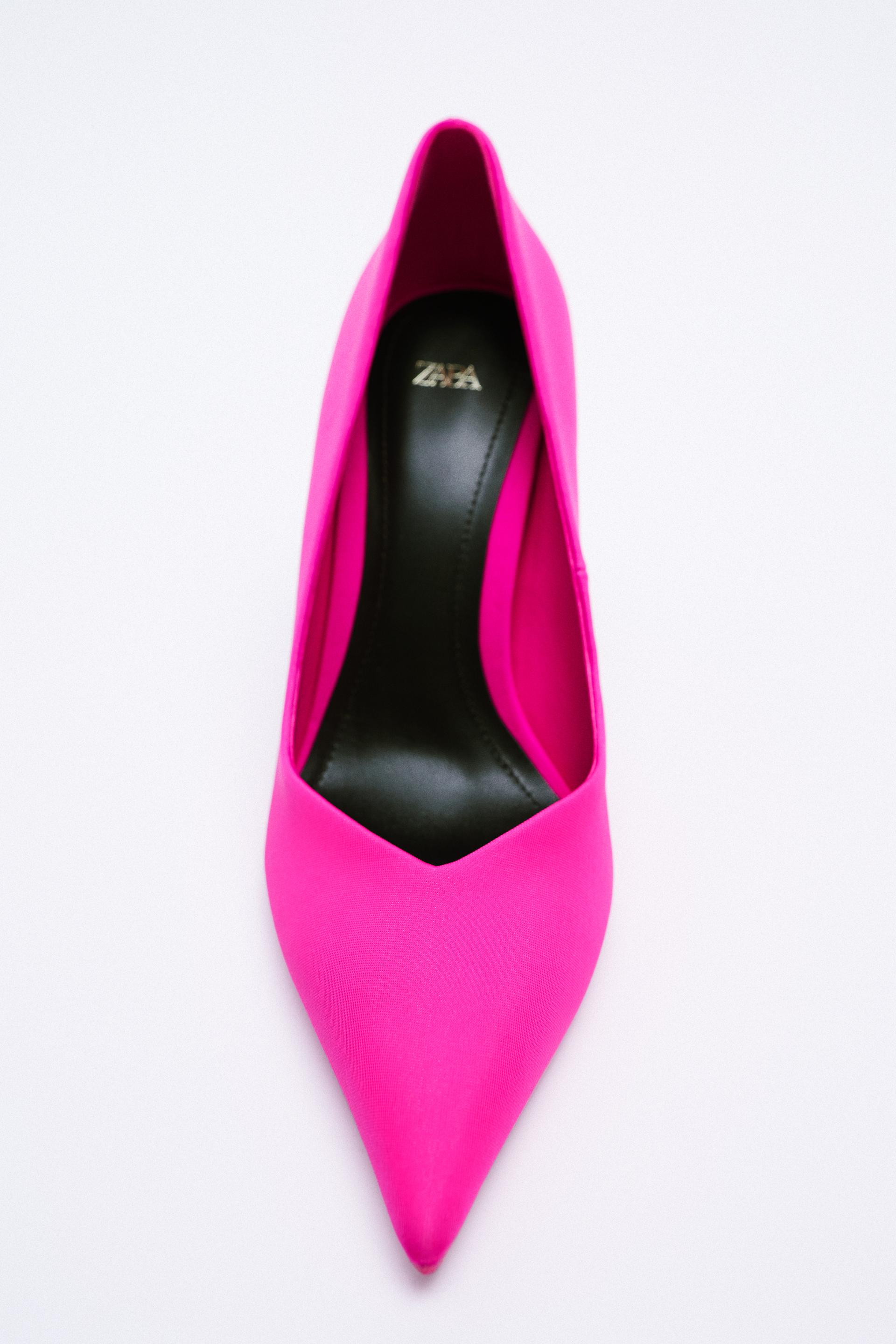 SAPATO DE SALTO ALTO DE TECIDO - Rosa-fluorescente | ZARA Brasil