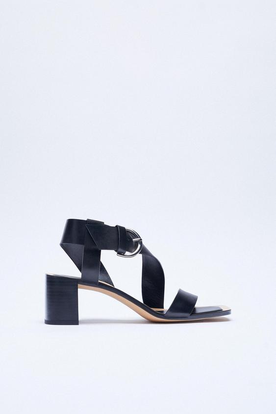 zara leather strappy sandals