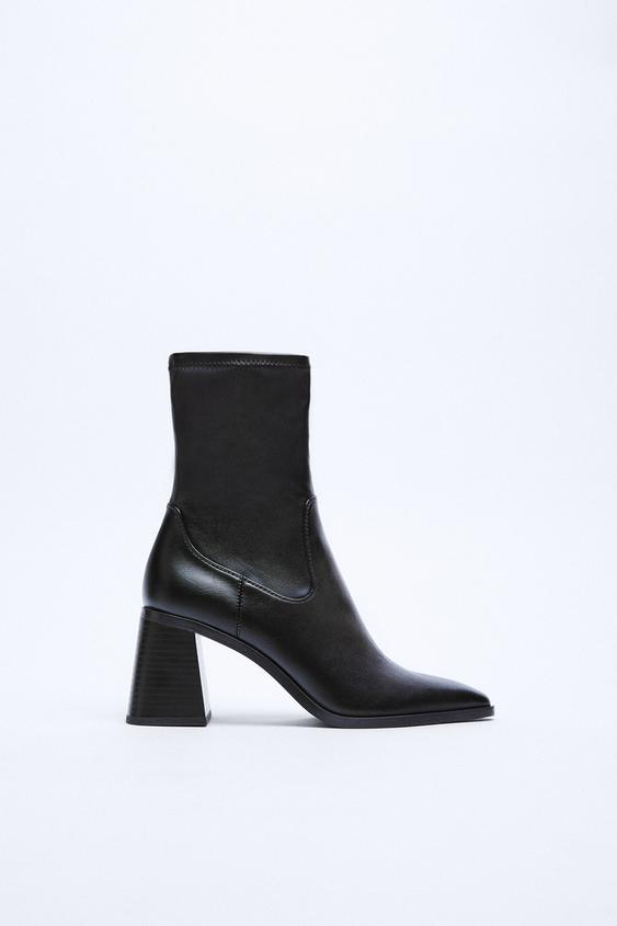 Elastic heeled booties clearance
