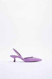 ZAPATO TACÓN DESTALONADO TEJIDO - Morado | ZARA Chile