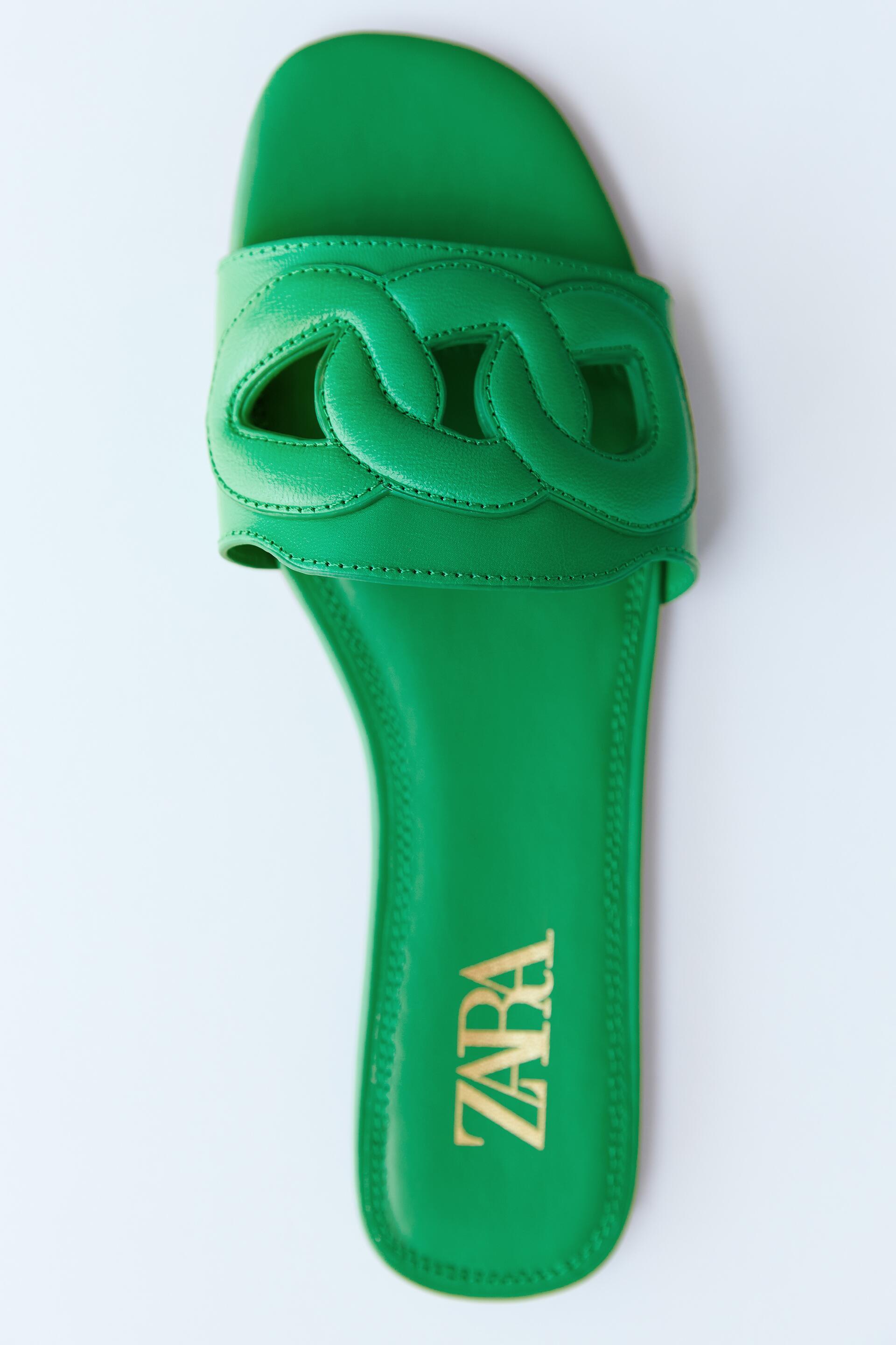 フラットテクスチャー レザーサンダル Zara Japan 日本 フラットテクスチャー レザーサンダル Zara Japan 日本