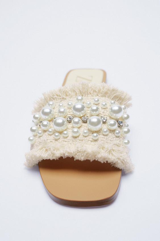 pearl sandals zara