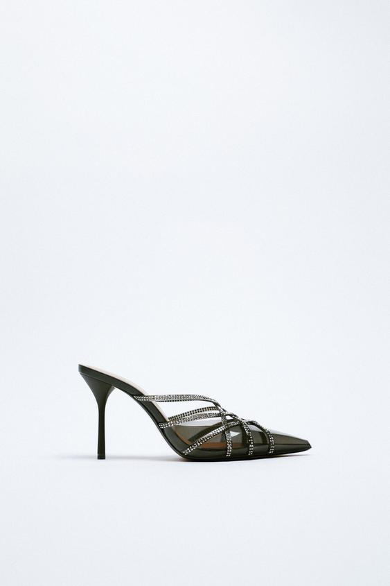 HEELED SLINGBACK SHOES WITH RHINESTONES 