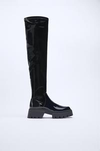Bota plana para mujer color cuero