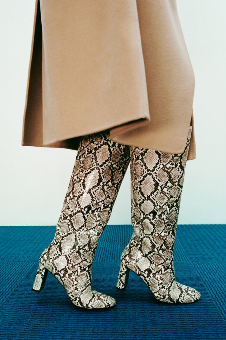 Image 1 of EMBOSSED KNEE HIGH BOOTS from Zara
