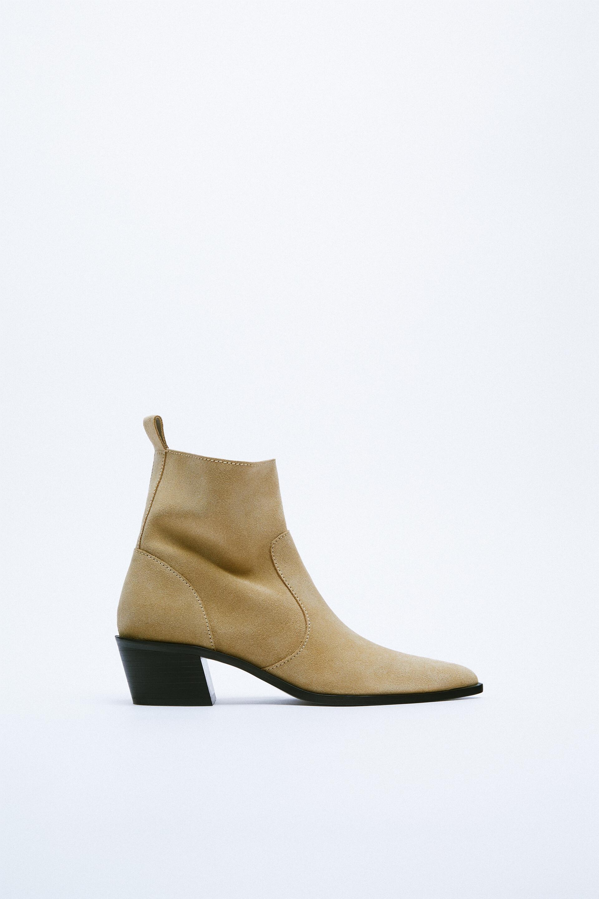 Split Suede Cowboy Ankle Boots Brown Zara Australia Split Suede Cowboy Ankle Boots Brown Zara Australia