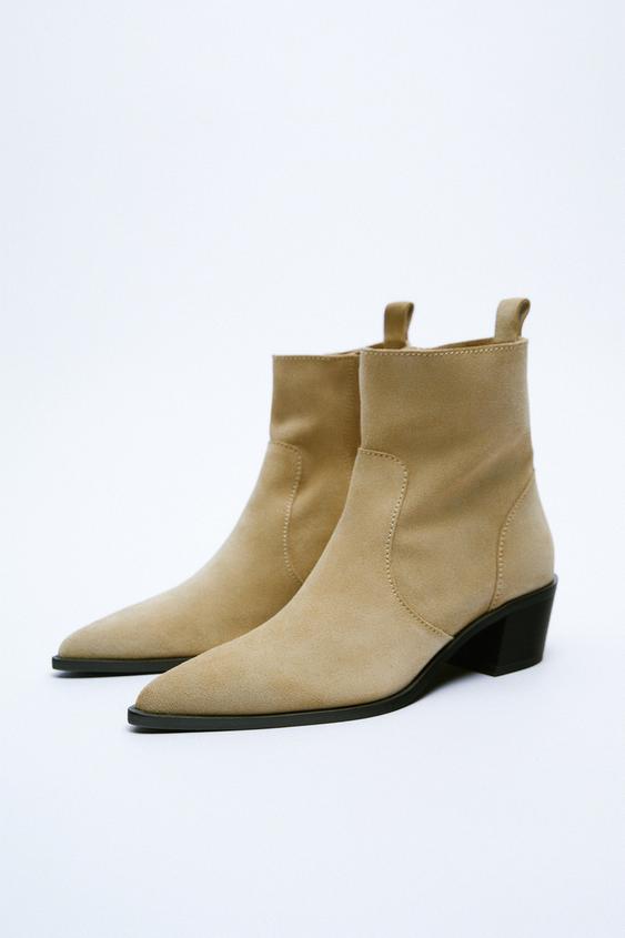 BOTÍN SERRAJE COWBOY - Marrón | ZARA Chile