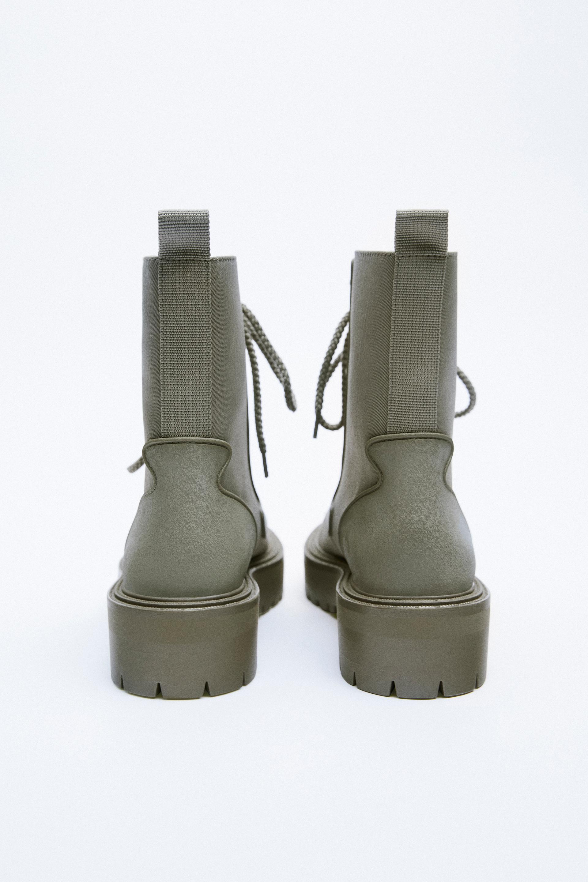 zara fabric ankle boots