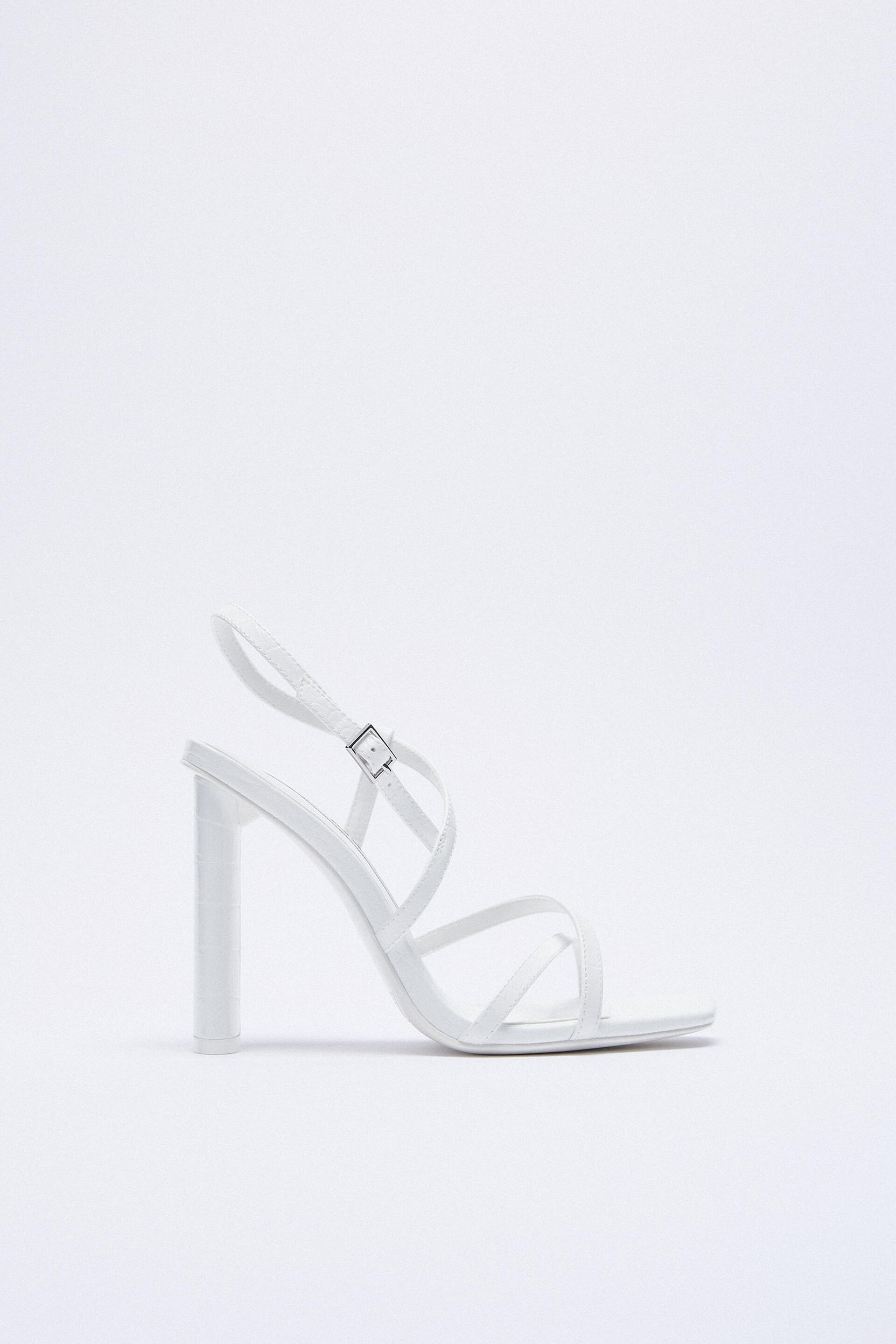 zara white heels