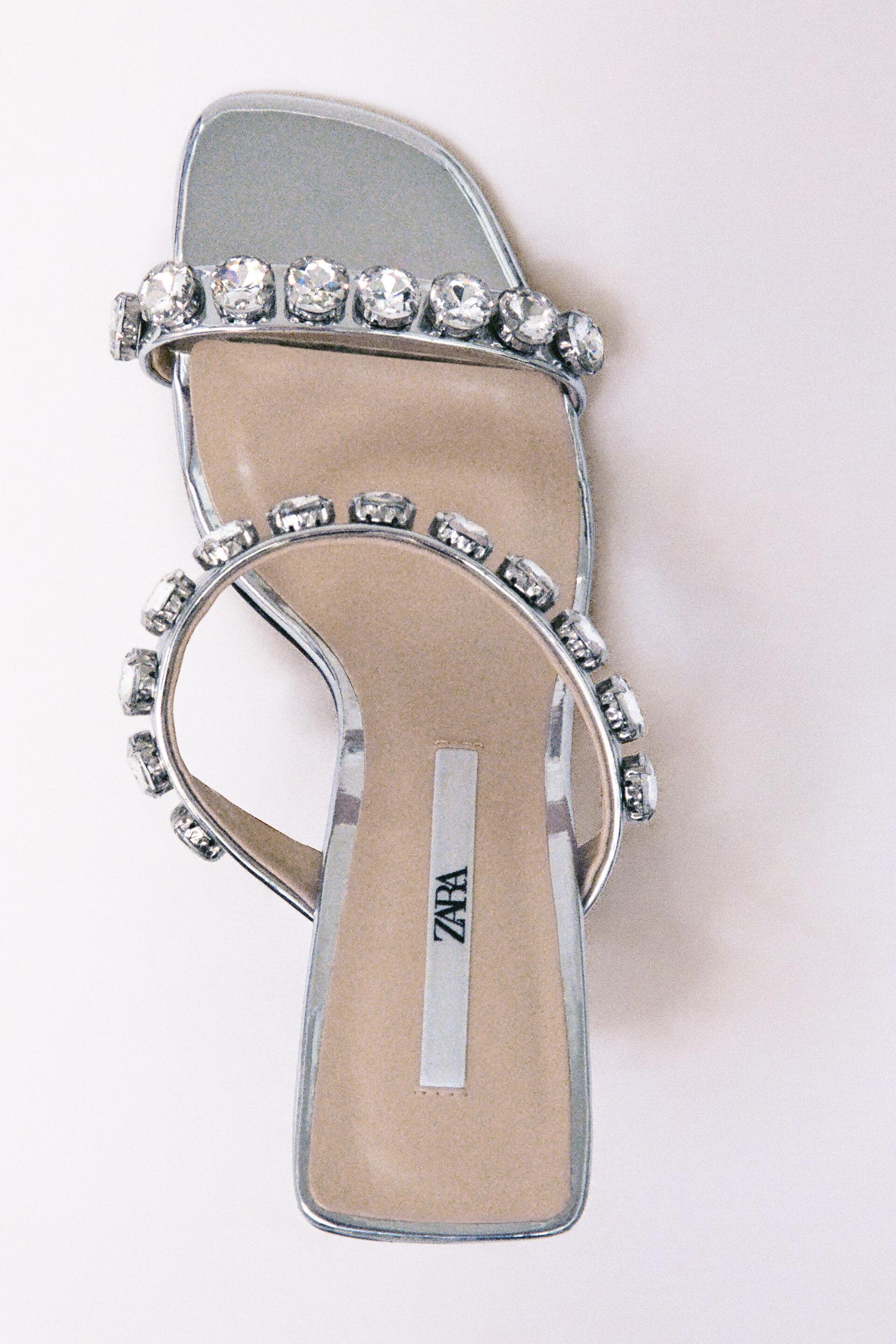zara silver heeled sandals