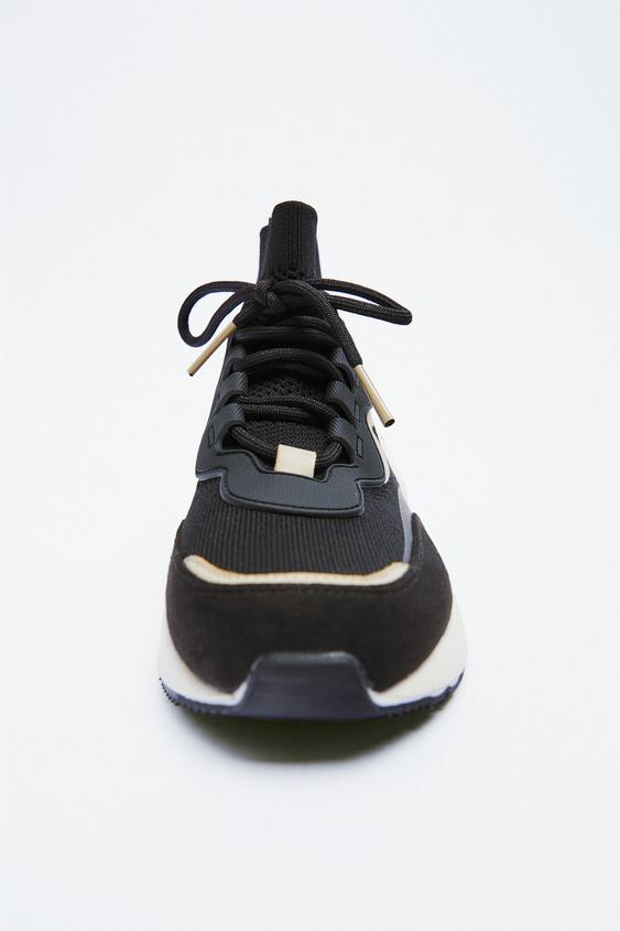ZAPATILLAS DEPORTIVAS ABOTINADAS COMBINADAS - Negro | ZARA Chile
