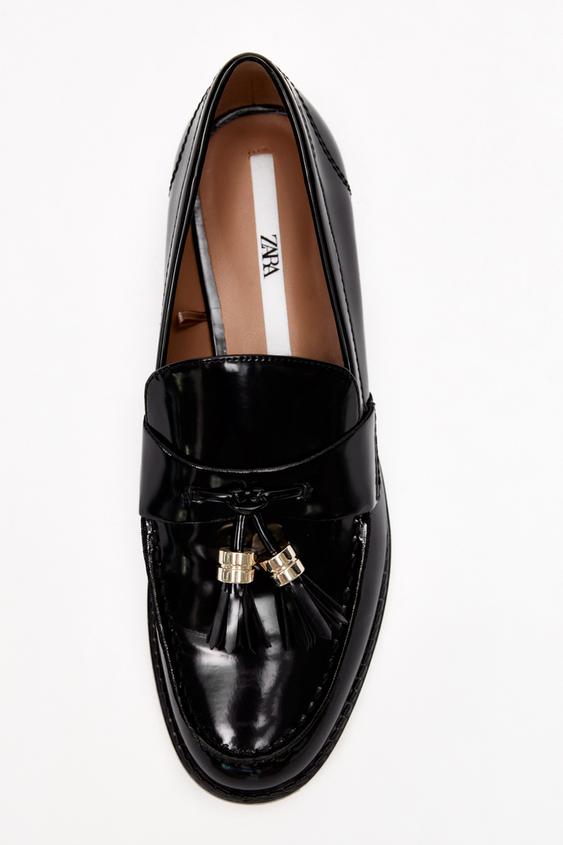 タッセル フラットローファー ブラック Zara Japan 日本 タッセル フラットローファー ブラック Zara Japan 日本