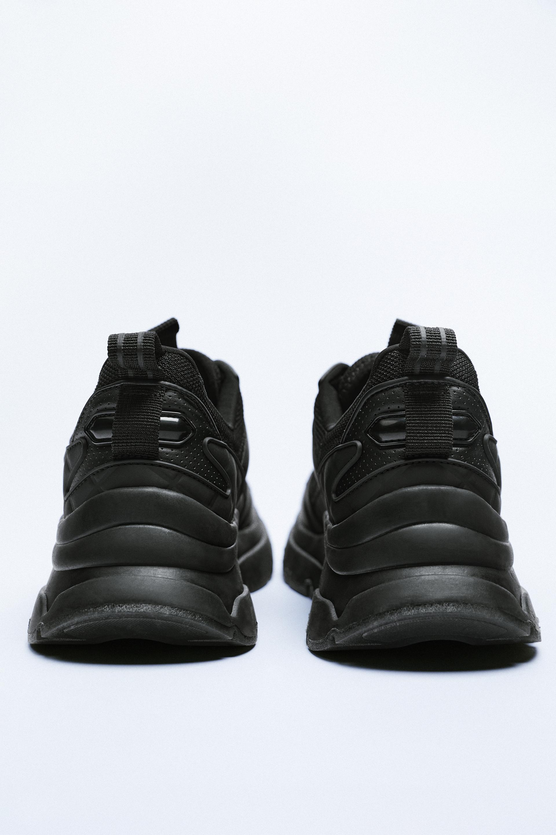 zara black trainers